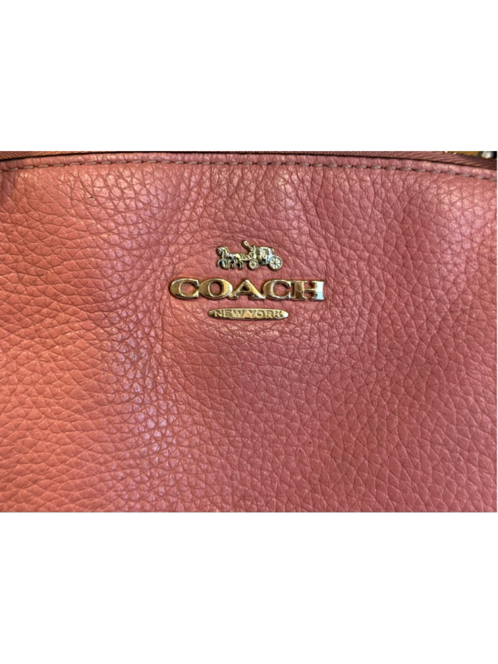 Coach F31077 Pink Pebbled Leather Crossbody Satchel Tote Purse Shoulder Bag 2018 - Picture 9 of 11